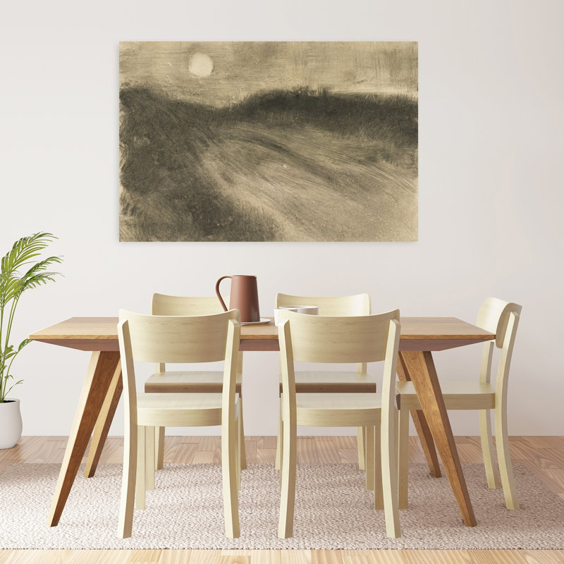 Lever de lune, vers 1880, impression d'art contemporain représentant un paysage naturel., H 32 po x l 48 po