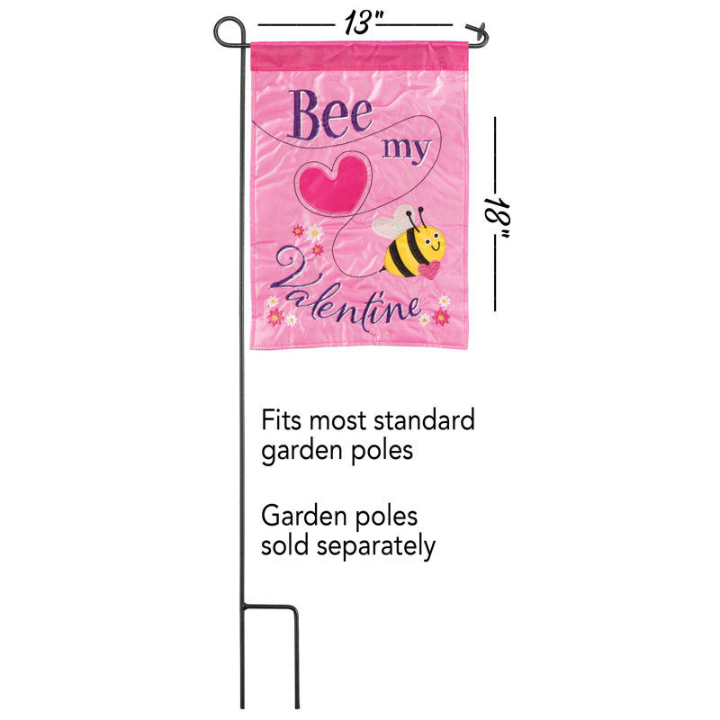 Drapeau de jardin Bee My Valentine polyester 13 x 18