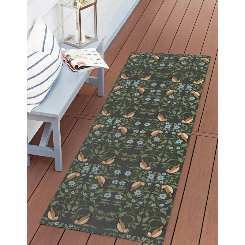 Tweetie Soft Step Outdoor Area Rug, Charcoal, Runner 8' x 2'6
