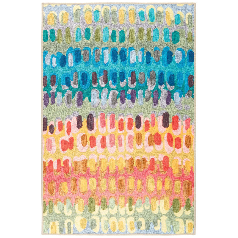 Paint Chip Multi Machine Printed Washable Rug, Rectangle 2' x 3'