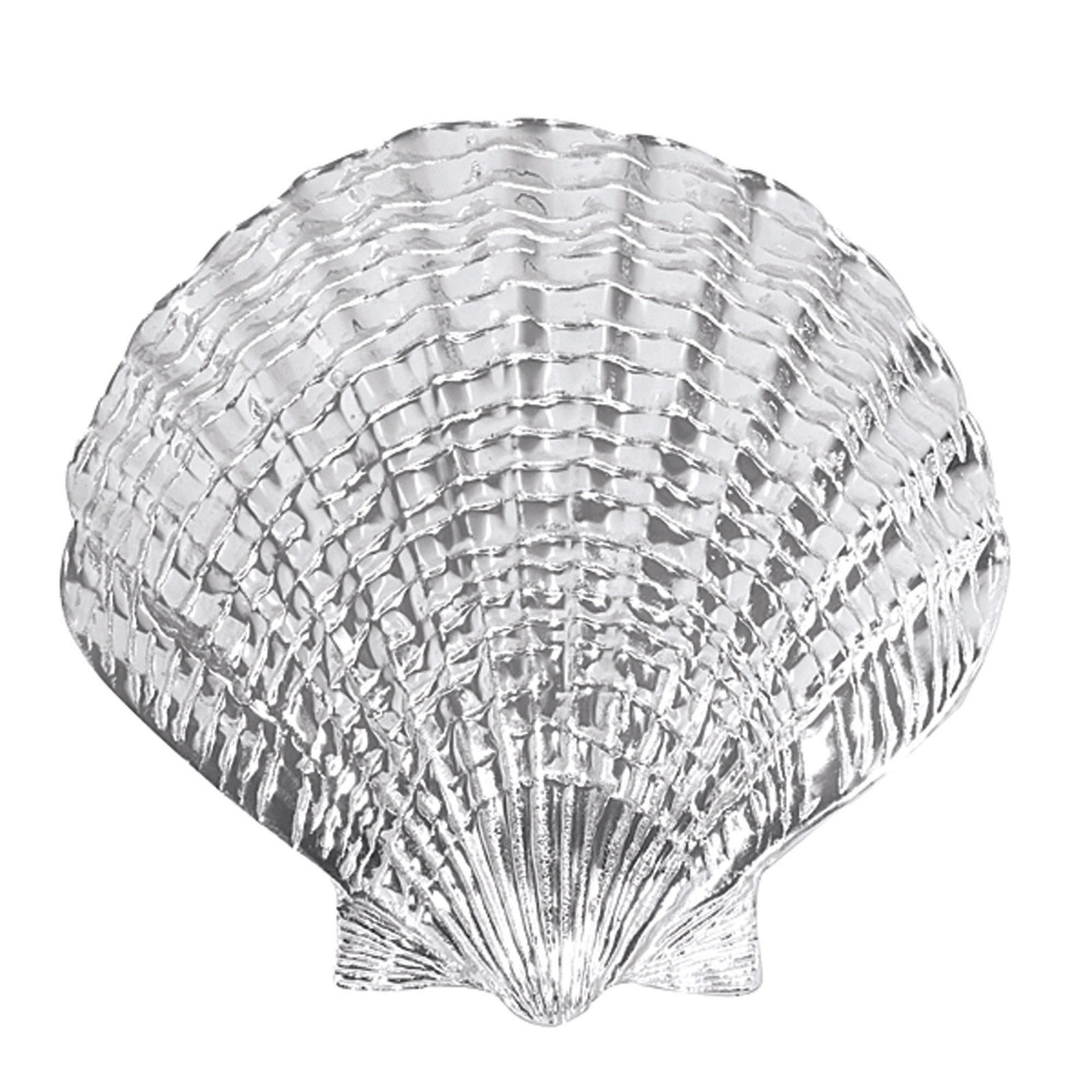 Seaside Scalloped Aluminum Platter, 9.5" H x 10" W x 0.9" D