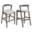 Ensemble de 2 tabourets d'intérieur en bois d'hévéa avec revêtement doux-129903723