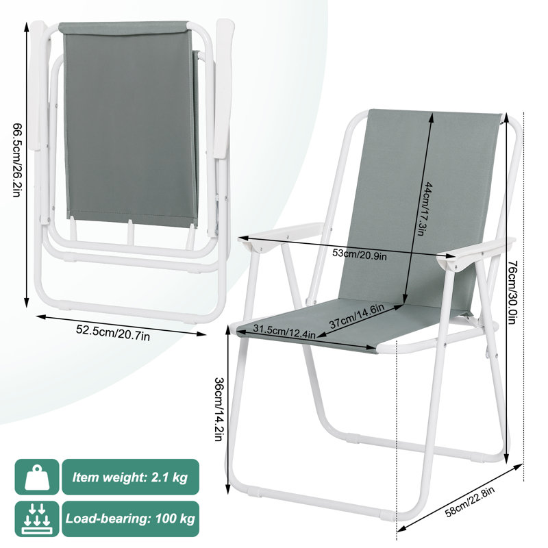Azniv Folding Camping Chair, Grey