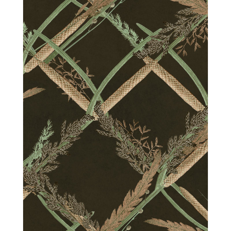 Wallpaper Roll, Black/Brown/Ivory