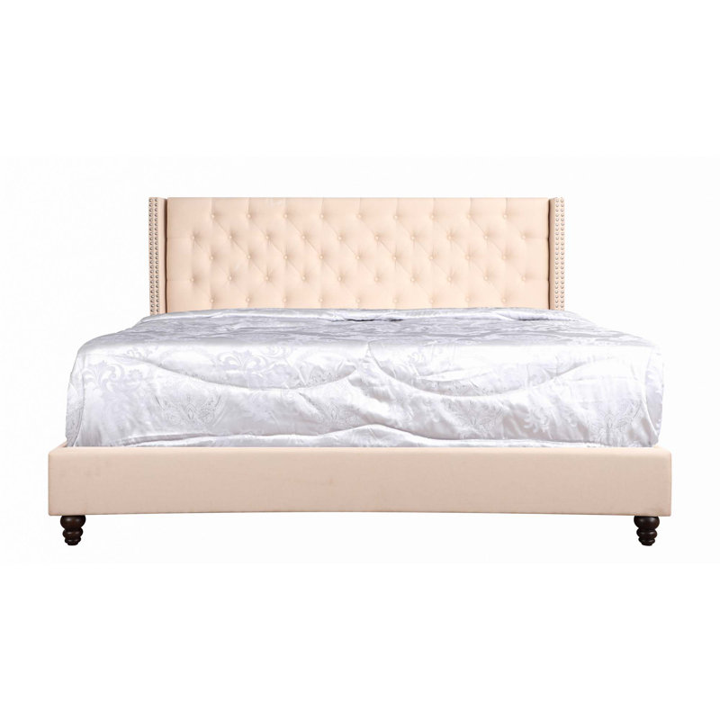 Lit tapissier (lit seulement), Beige