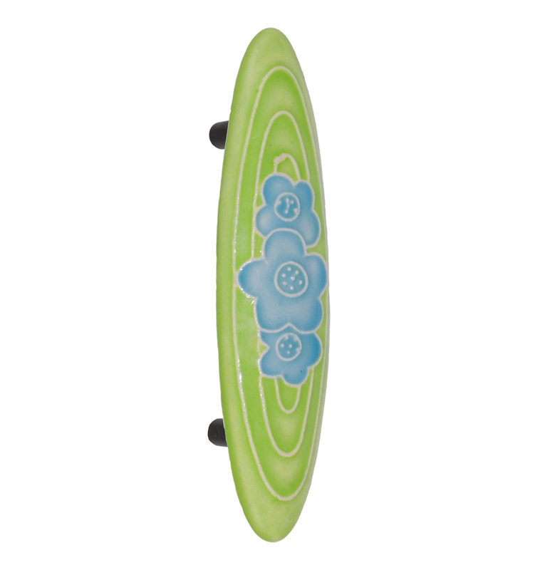 Poignée barre en céramique, Vert pâle / bleu, Grand