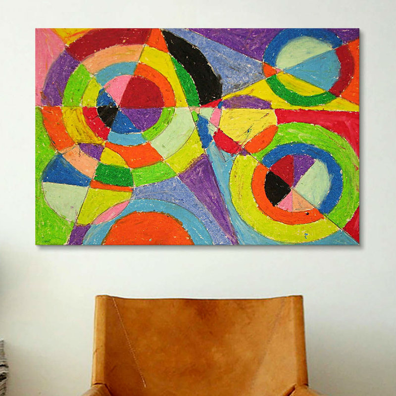 «Color Explosion» par Robert Delaunay, reproduction d'art sur toile, H 8 po x l 12 po x P 0,75 po, Toile tendue, Pas de tapis