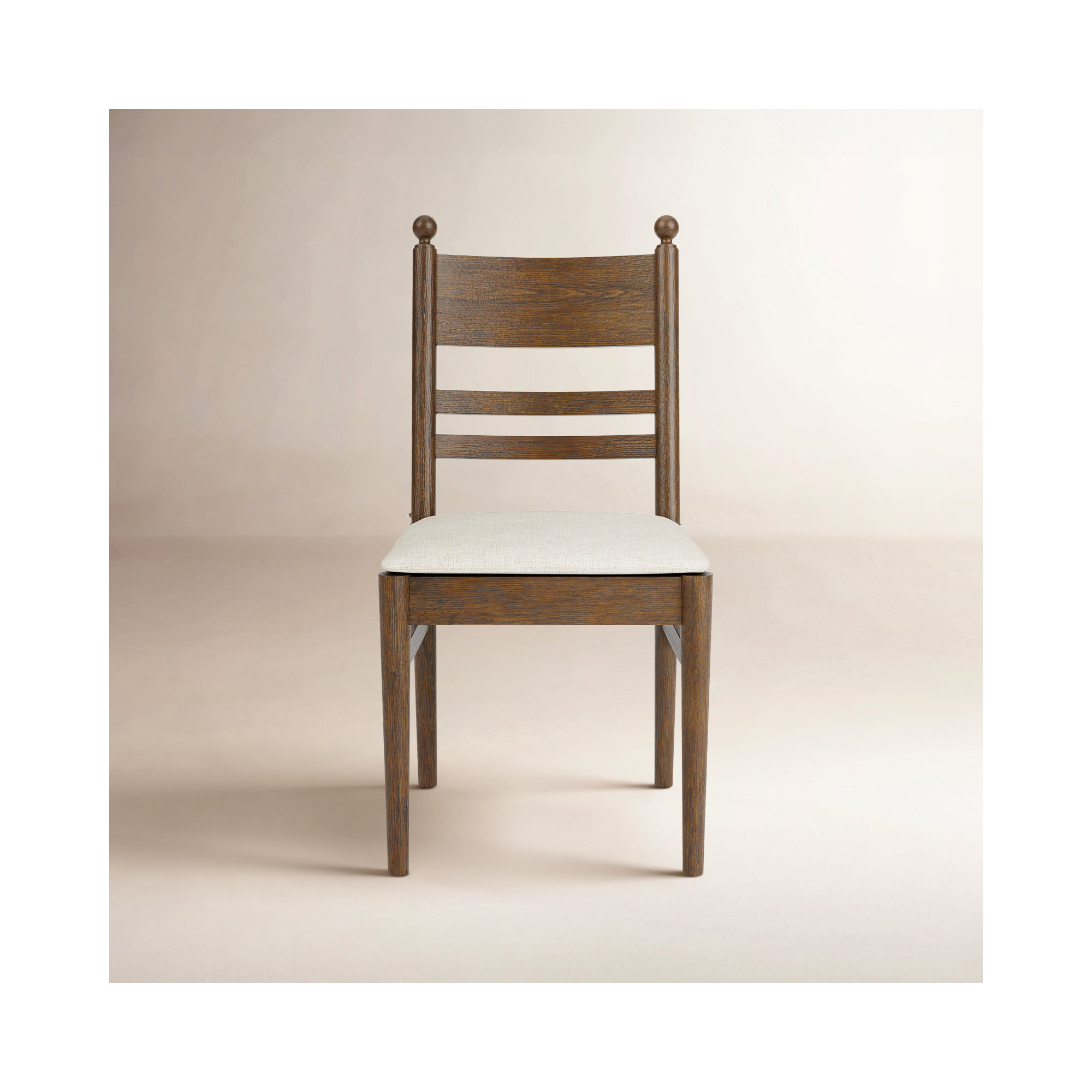 Billie Ladder Back Chair, Brown Wood
