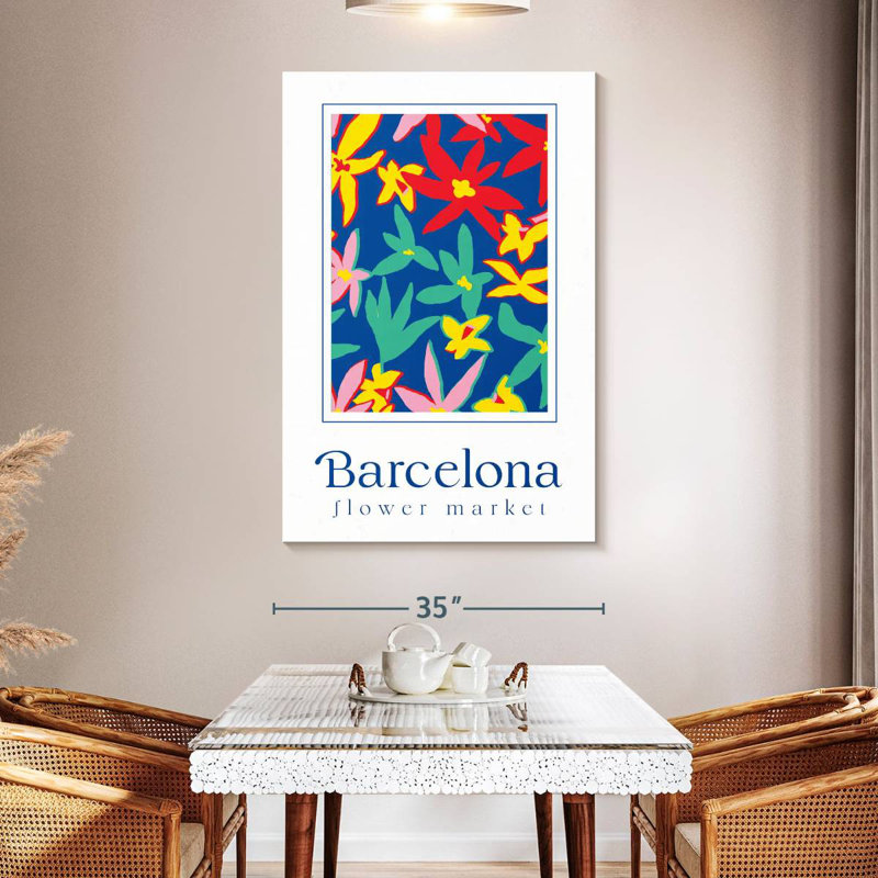 Affiche du marché aux fleurs Harnek Barcelona, H 24 po x l 16 po