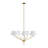 7-light 40"W Brass Burlap Shaded Chandelier For Dinning Room