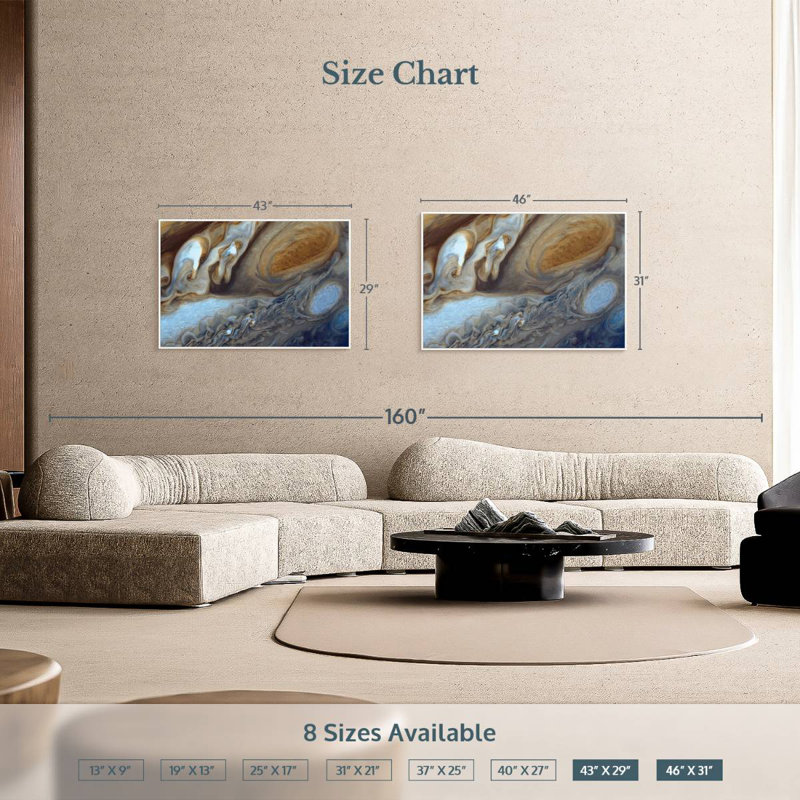 Formation du nuage de Jupiter, Cadre flottant blanc, 43 po x 29 po