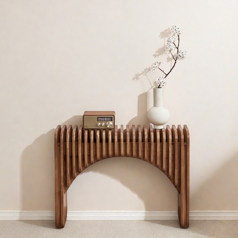Nordic Style Solid Pine Wood Console Table, 27.6" H x 39.4" W x 11.8" D