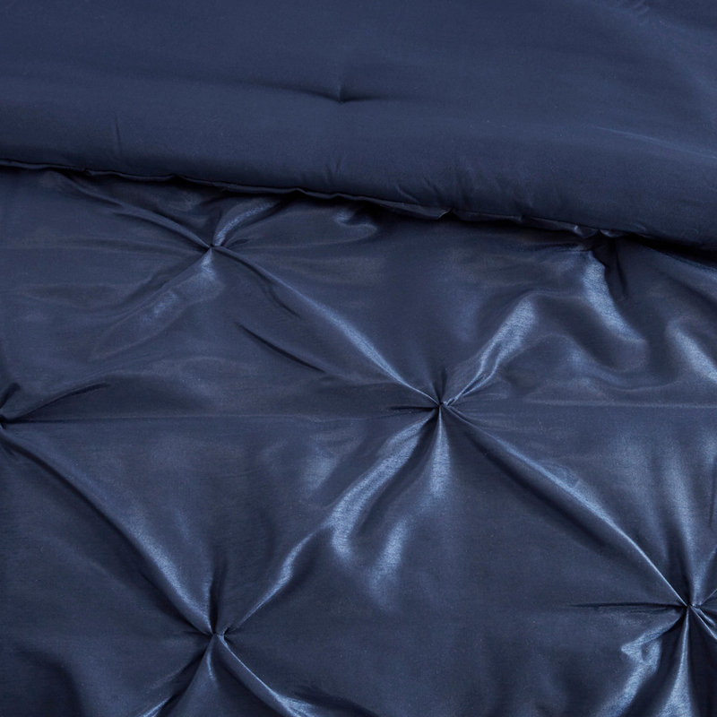 7 Piece Tufted Comforter Set Navy