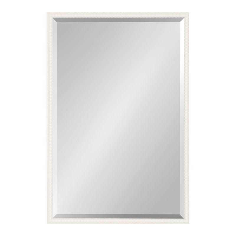 Chayanna Beaded Rectangle Bathroom Wall Mirror, Soft White, 30" x 20"