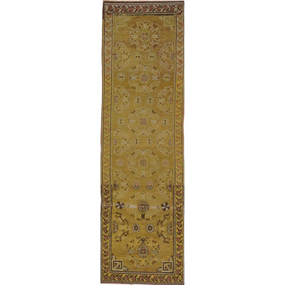 Tapis brun / rose rétro Samarkand (Khotan) 2 pi 3 po x 7 pi 6 po