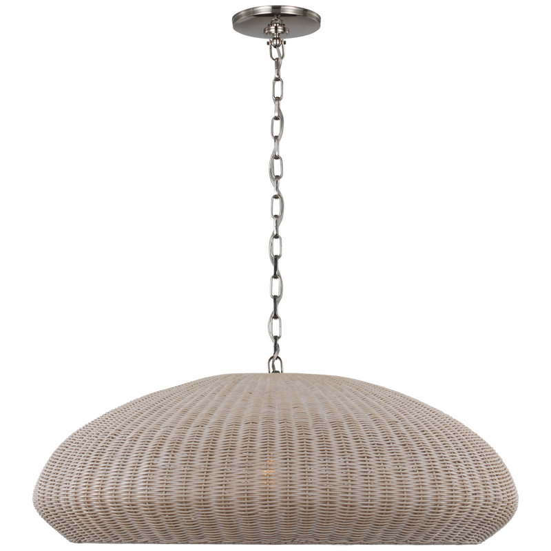 Kokomo Pendant by Chapman & Myers, 12.75" H x 32" W x 32" D, Ash, Polished Nickel