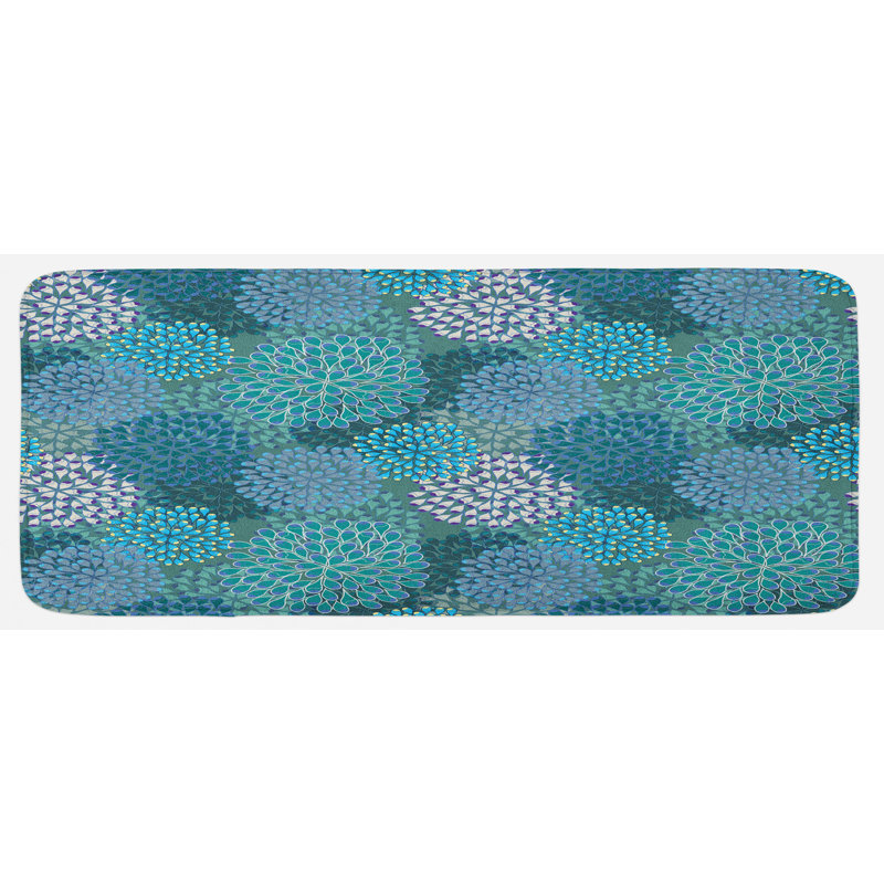 Tapis de cuisine bleu sarcelle abstrait abstrait