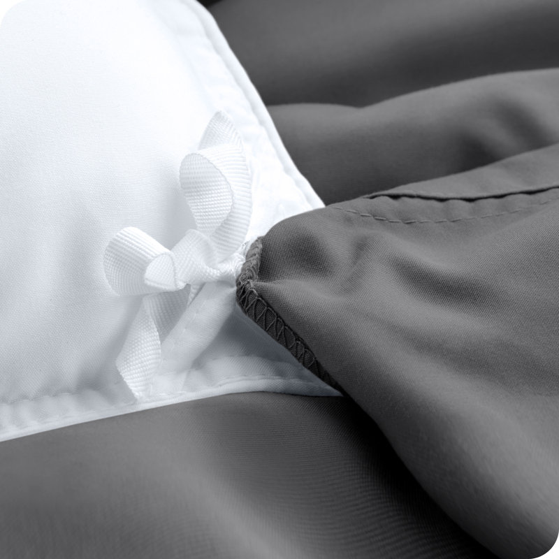 Ensemble de housse de couette et insert de qualité supérieure en microfibre moderne et contemporain Premium, gris