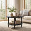Table basse avec rangement Frame, table basse ronde avec tablettes de rangement à 2 niveaux-130443502