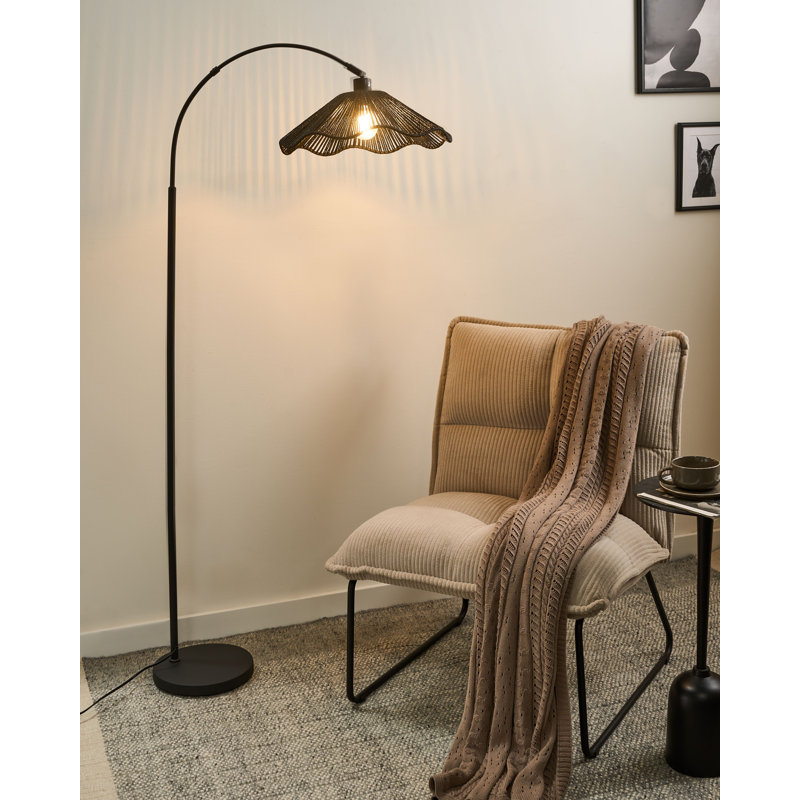 160cm Satin Traditional Floor Lamp, Black