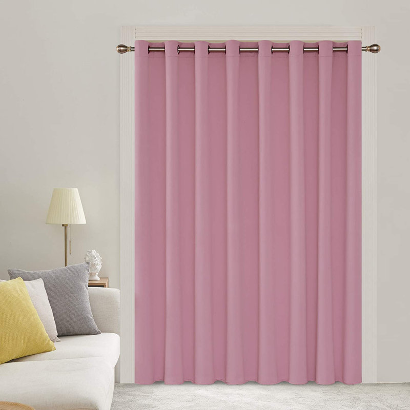 Cassandry Room Darkening Curtain Single Panel, 80" W x 84" L, Pink