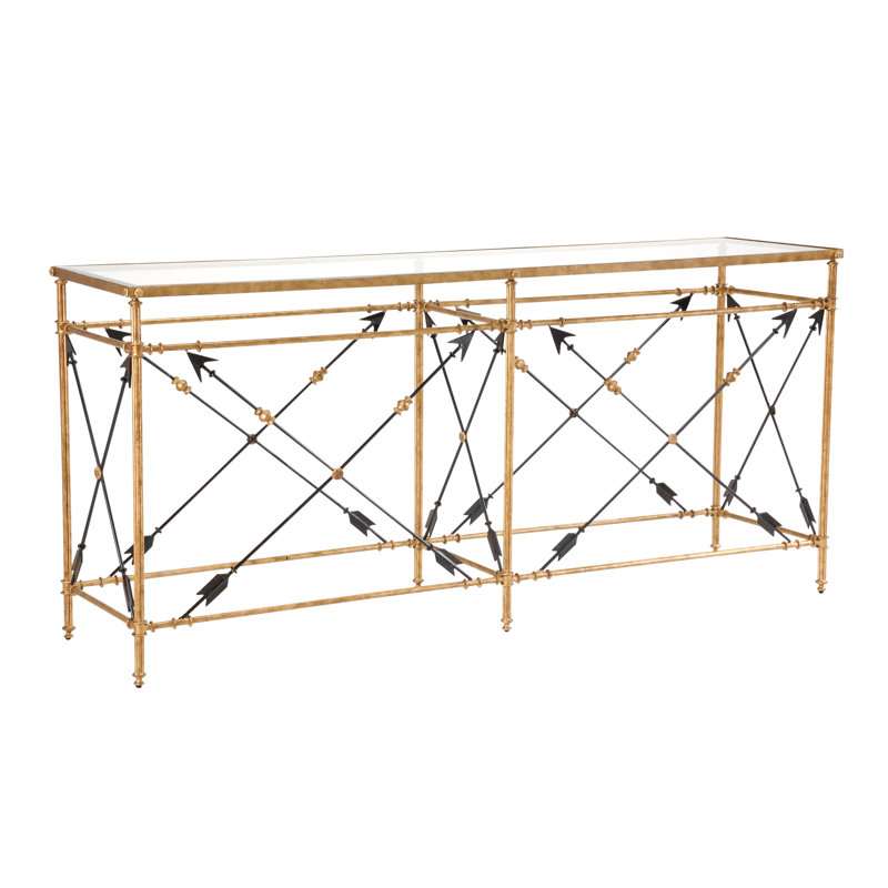 Arrow 78'' Glass Top Console Table