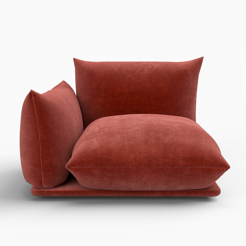 Chaise rembourrée en tissu de chenille Minarik, Rouge