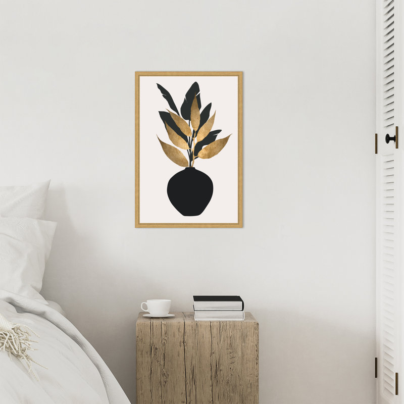 «Beige Bouquet No 5» par Wilkie, reproduction d'art sur toile encadrée, H 23 po x l 16 po