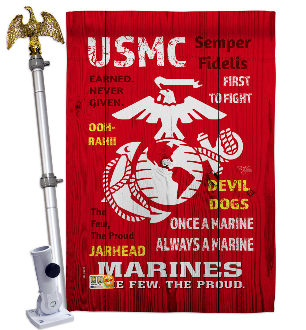 Double Sided 40'' H x 28'' W Polyester Flag Set Breeze Decor