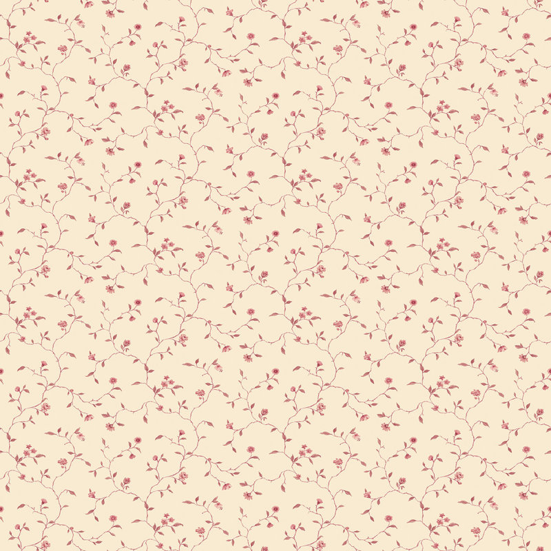 Schofield 10m x 53cm Matte Wallpaper Roll, Dark Pink/Cream
