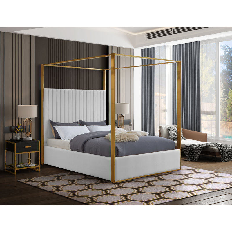 Jones Upholstered Canopy Bed, Queen