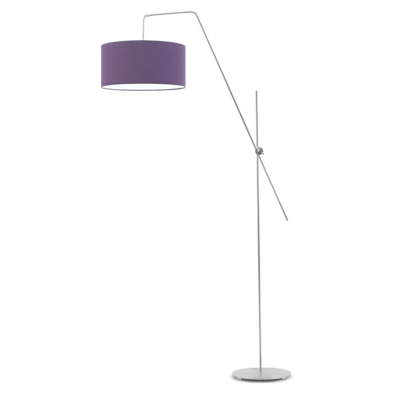 Ayano 176cm Task Floor Lamp, Violet, Silver