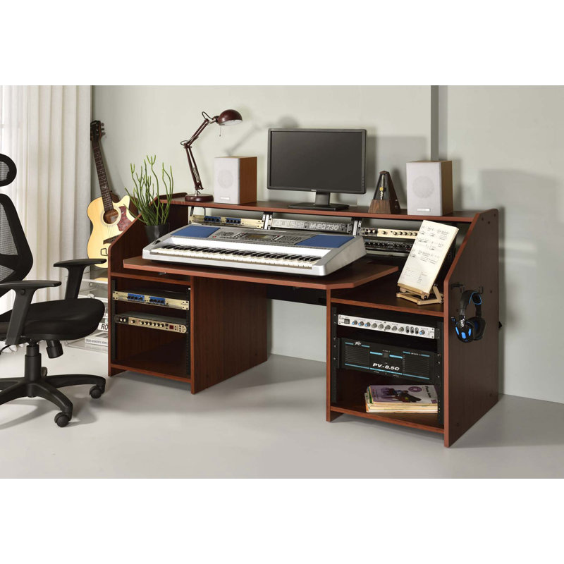 Rectangular Music Desk With 2 Open Compartment