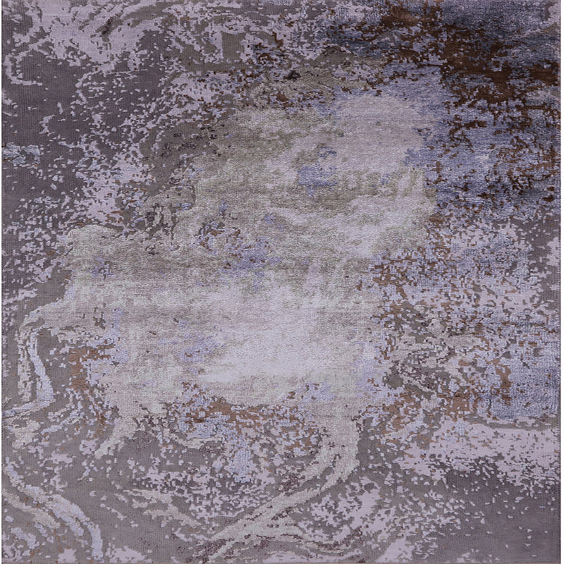 Tapis abstrait gris, Carré 3 pi