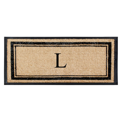 Galion Natural Coir & Rubber Hand Flocked Large Monogrammed 30" X 60" Non-Slip Outdoor Door Mat