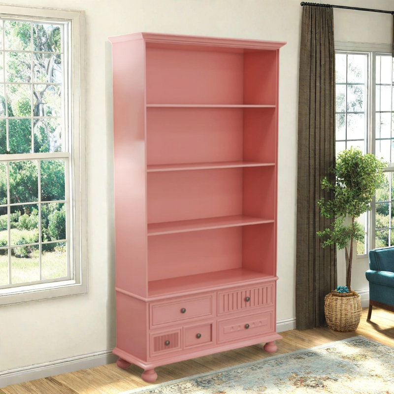 Vitrine en bois massif de style américain, Rose