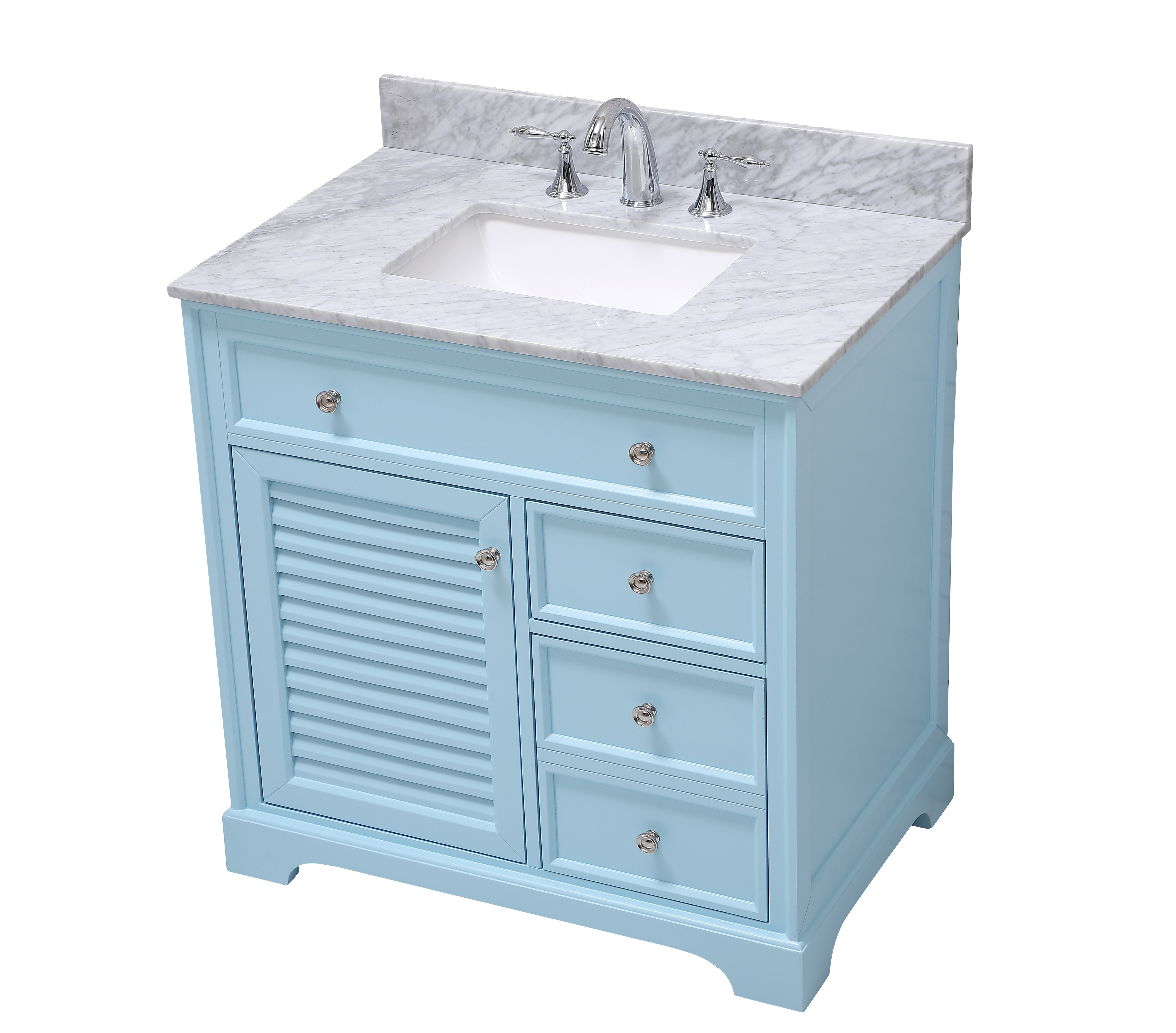 Breakwater Bay Kennesaw 36'' Single Bathroom Vanity with Genuine Marble