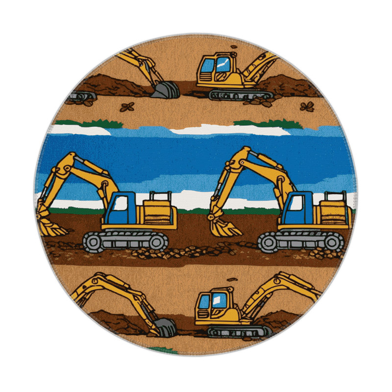 Tapis intérieur et extérieur brun Transport, Rond 5 pi