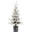 Sapin floqué de 60 cm avec 30 lumières blanches, 189 branches et 3 pins dans un pot élégant pour décorer votre table à Noël. Branches décoratives chaudes et lumineuses.
