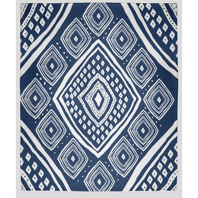 Jeté polaire Animal Magnetism, L 30 po x L 40 po, Blue Geometric 2, 1.75