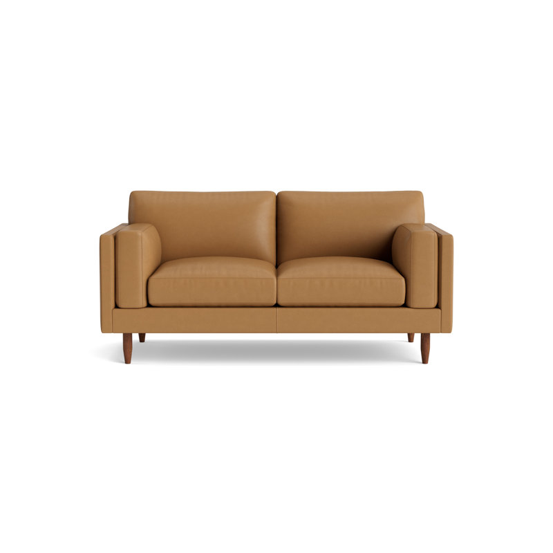 Skinny Fat Leather Sofa (95"), Leather - Butterscotch