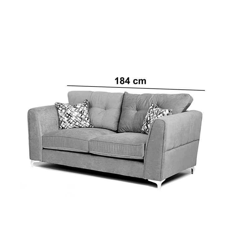 2 Seater Fabric Sofa, Grey