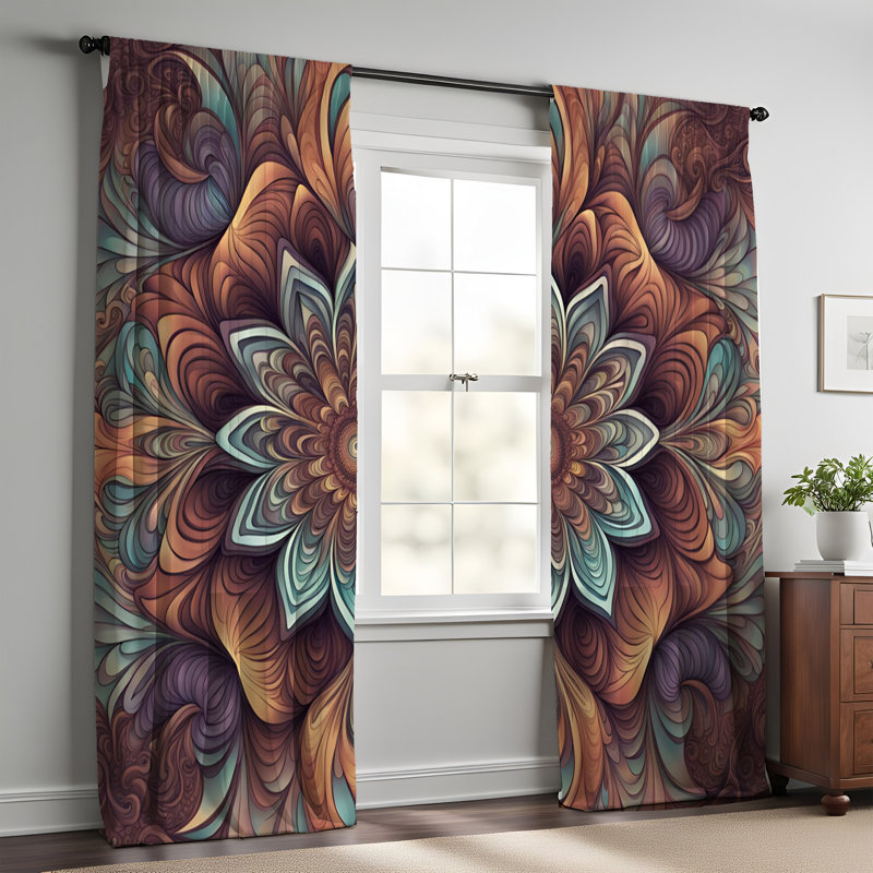 Rubia Semi Sheer Curtain Pair, 40" W x 52" L