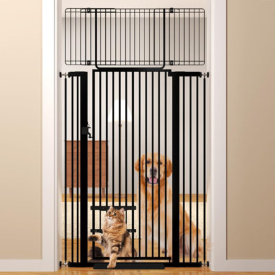 Extra Tall Pet Gate with Small Cat Door, Adjustable 29.55"" - 40.6"" Dog Gate Safety Gate Easy Walk Thru Pet Door -  Tucker Murphy Pet™, 3F0781F2670A4FCFBB30208C967F6343