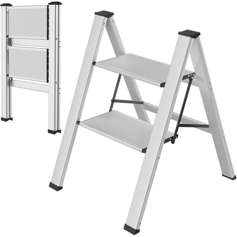 Aluminum Step Ladder, White