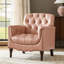 Fauteuil en cuir véritable capitonné Annja-121845631
