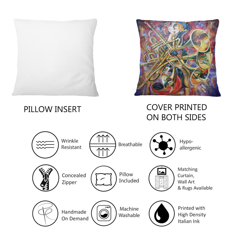 Coussin lombaire abstrait multicolore