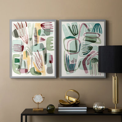 Sea Abstract I-Premium, reproduction encadrée - prête à être accrochée - aucun clou requis - aucun clou requis