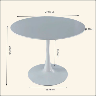 Table Mid-Century Dining Table For 4-6 People With Round Mdf Table Top, Pedestal Dining Table, End Table Leisure Coffee Table by Corrigan Studio