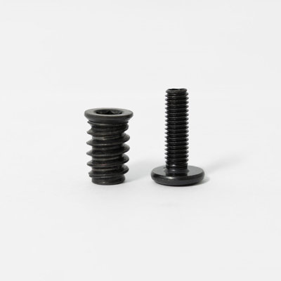 FLOWYLINE 40Pcs M6 Bolt and Threaded Inserts for Wood and Metal | M6 Screws Assortment Kit | Screw Inserts for Wood and Threaded Inserts for Metal, Hardware Kit for Hardwood